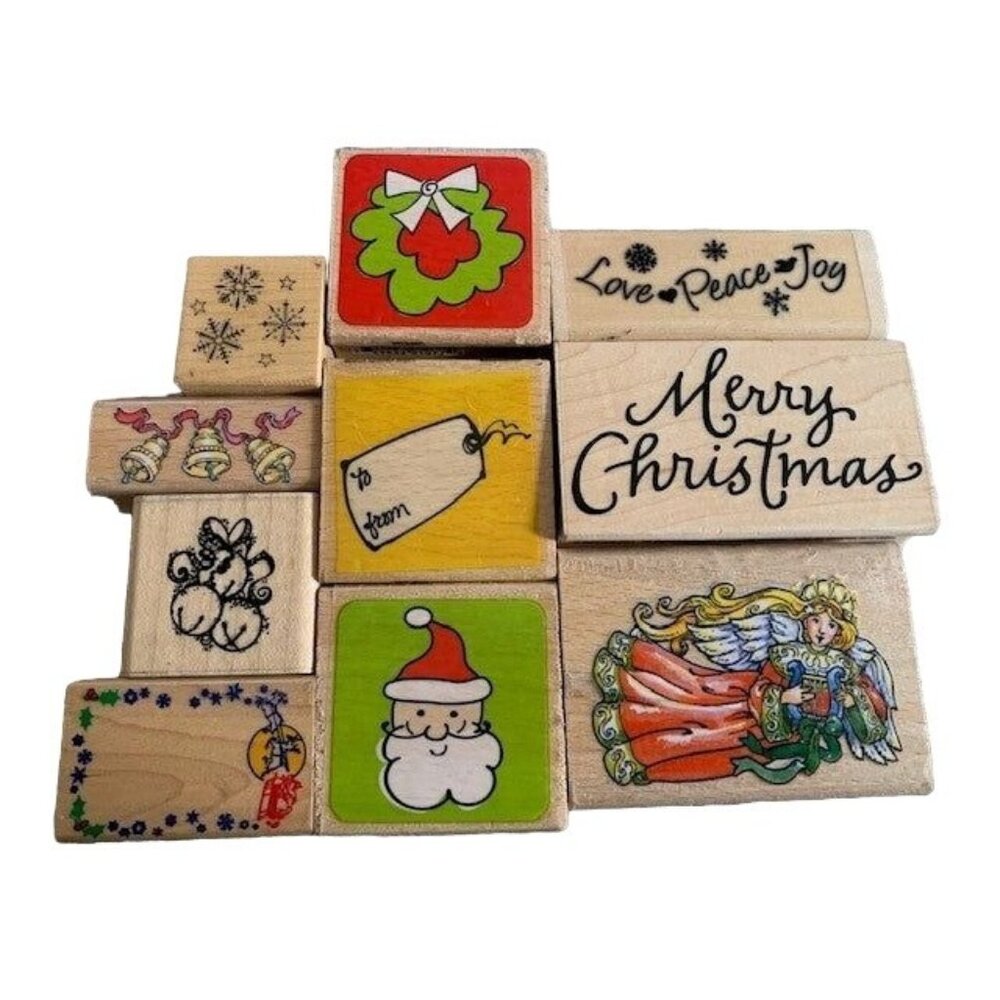 Vintage Christmas-Themed Rubber Stamp Set For Crafts Cards Scrapbooking & DIY Pr